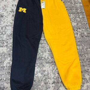 Hype and Vice Michigan two-Tone Sweatpants - Black and Yellow